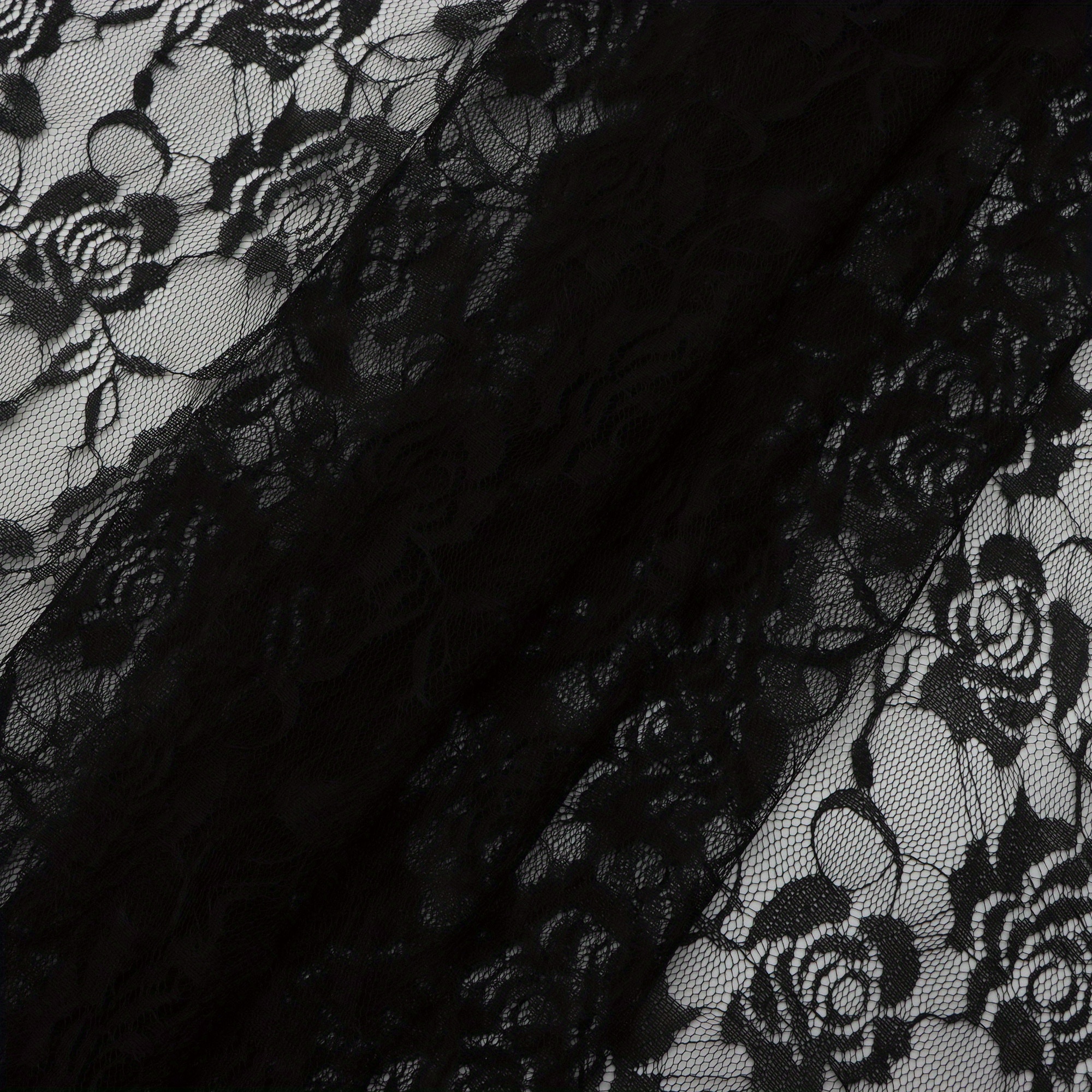 Image of 1pc Solid Rose Printed Premium Lace Fabric - 59x19.68inch(150x50cm) Pre-cut Fabric,perfect For Diy Sewing,bags,party Decor, Tablecloths, Gift Wrapping,cushions & Furniture Covers