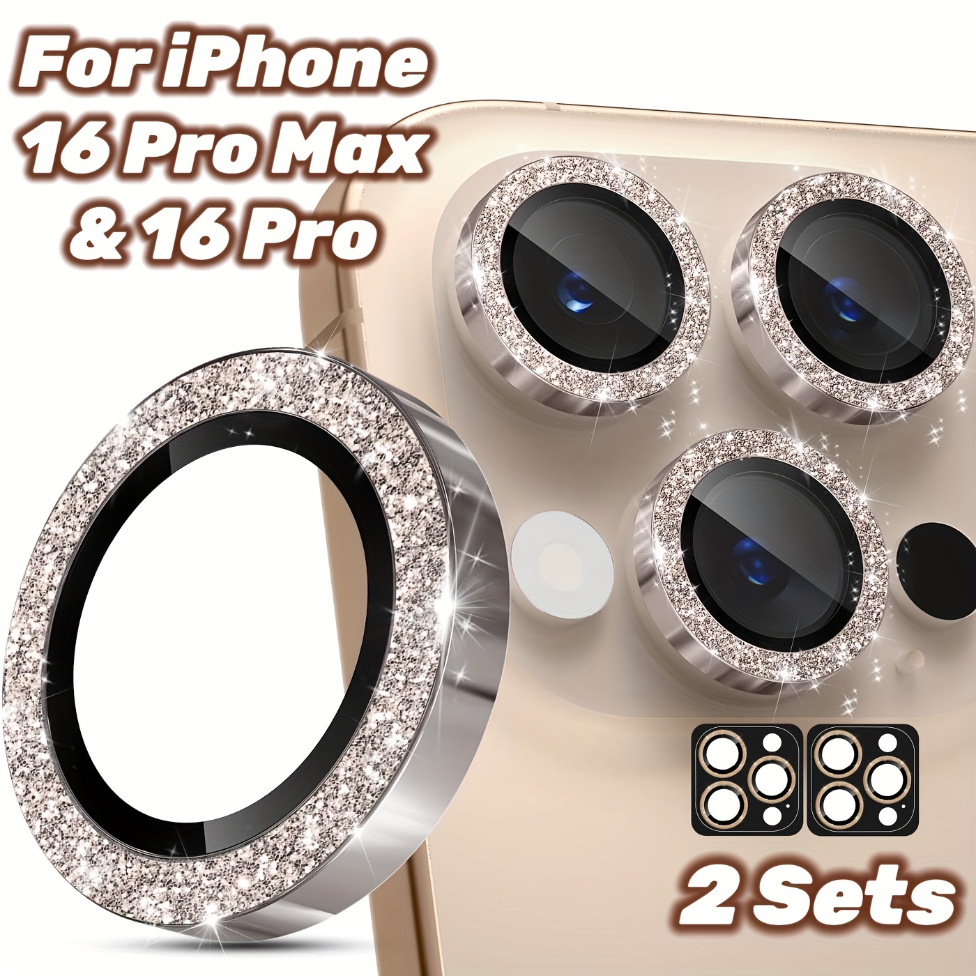 

2-pack Tempered Glass Camera Lens Protectors For Pro/16 Pro Max, , Case-friendly, -resistant, Design