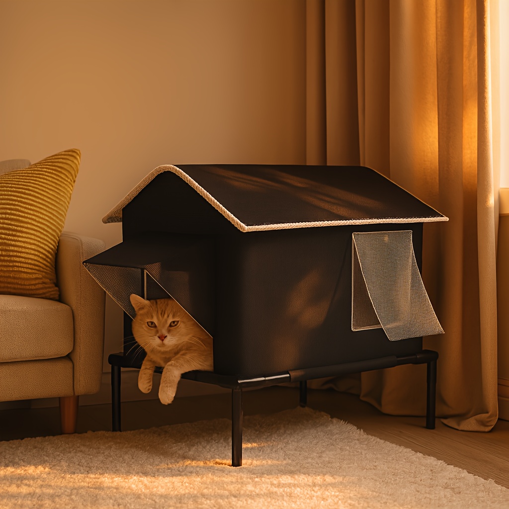 season outdoor warm cat house double entrance insulated Temu Canada