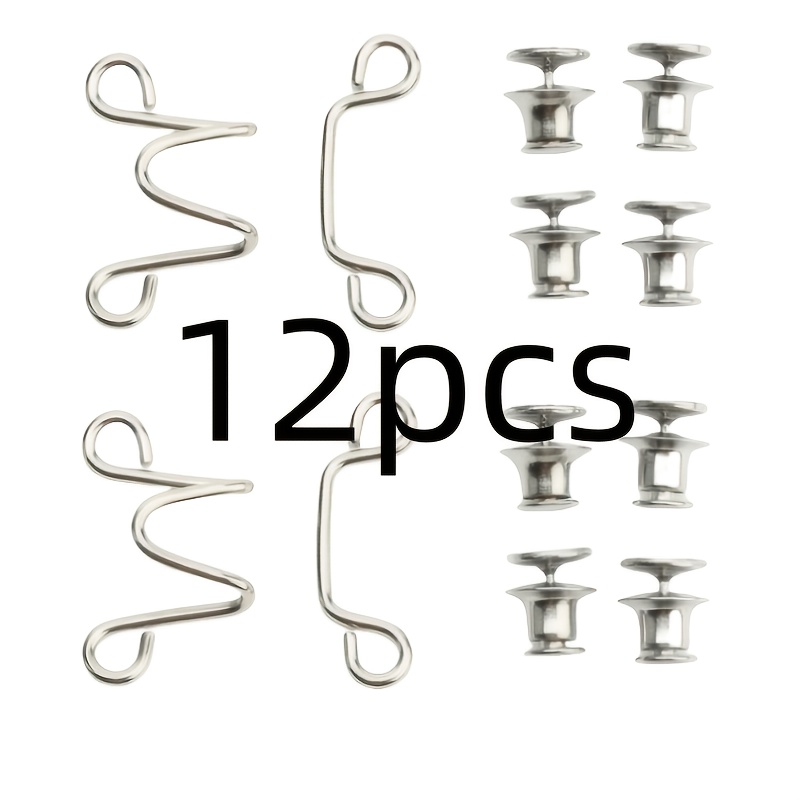 12pcs Set Silvery Seamless Denim Belt Cincher - Adjustable Metal Denim Pin For Women's Pants Waist Cincher, Durable And Versatile