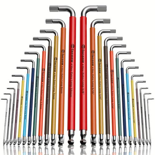 allen wrenches sets 26pcs full size metric sae hex key set with carry bag heavy duty extra long arm allen wrenche sets ball end allen keys color corded premium allen wrench set