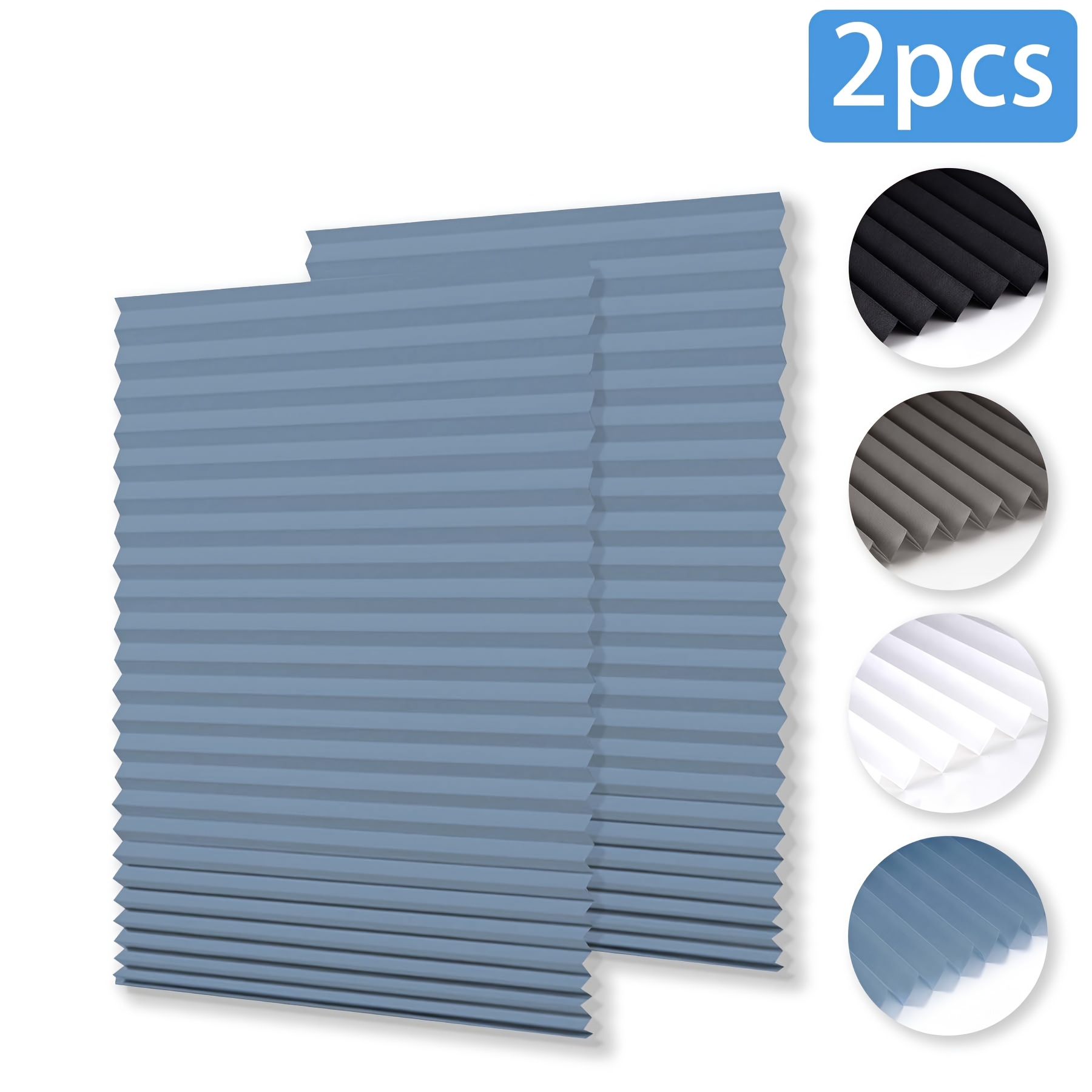 TEMU 2pcs High Density Non- Sunshade/detachable/adjustable Size/pleated Design/includes 2 Clips/detachable Curtains With Adhesive - Suitable For