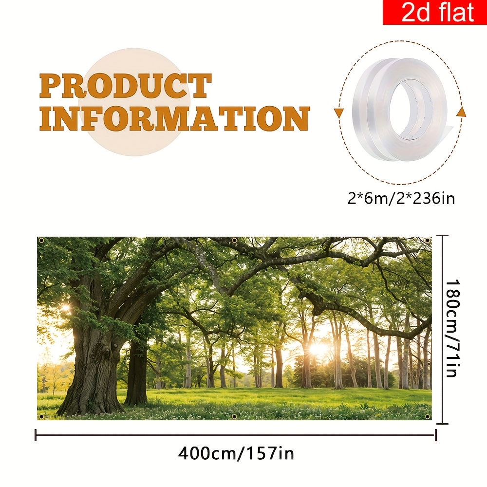 TEMU 2D Türbanner, 2D Flachbanner, 1 Stück Willkommen Frühling Garagentor-Banner, Polyester, Leuchtend und Langlebig, Großes Wandbild-Partybanner mit