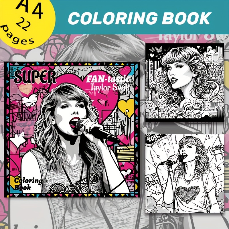 

Deluxe Taylor-inspired Art Coloring Book - 22 Thick Pages, Relaxing & Fun Craft Activity, Perfect For , Christmas, Birthday Gifts