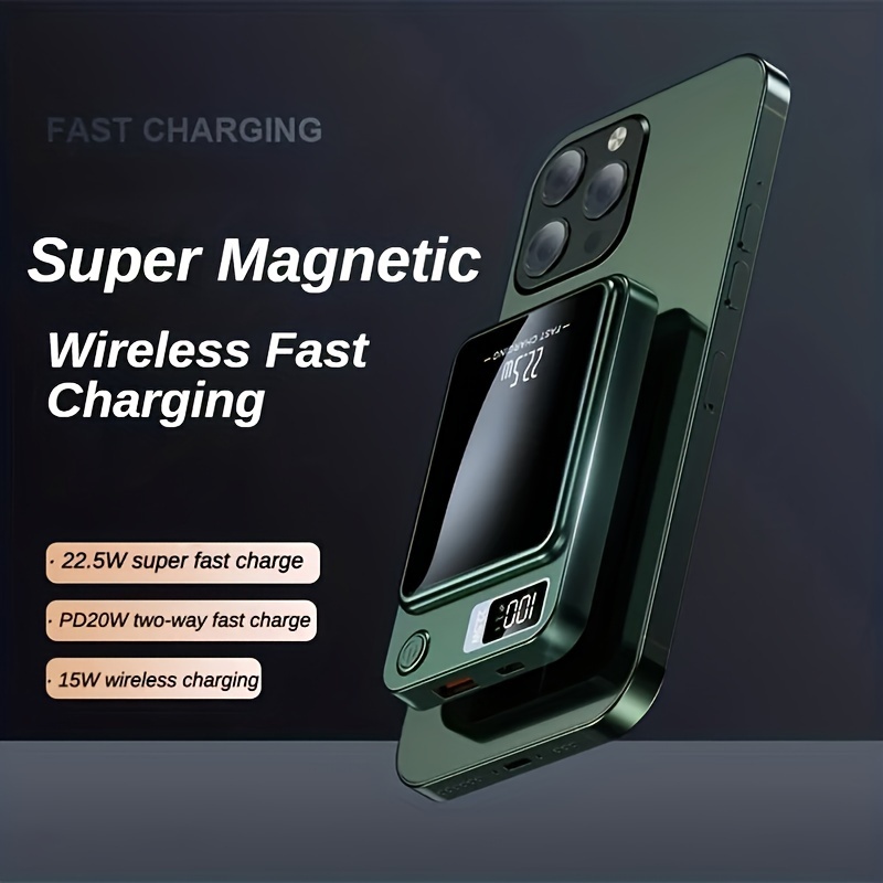 

Magnetic Fast-charging Charging Treasure 10000 Mah Ultra-thin High-capacity Wireless Fast-charging Mobile Power-multi-color-1pc