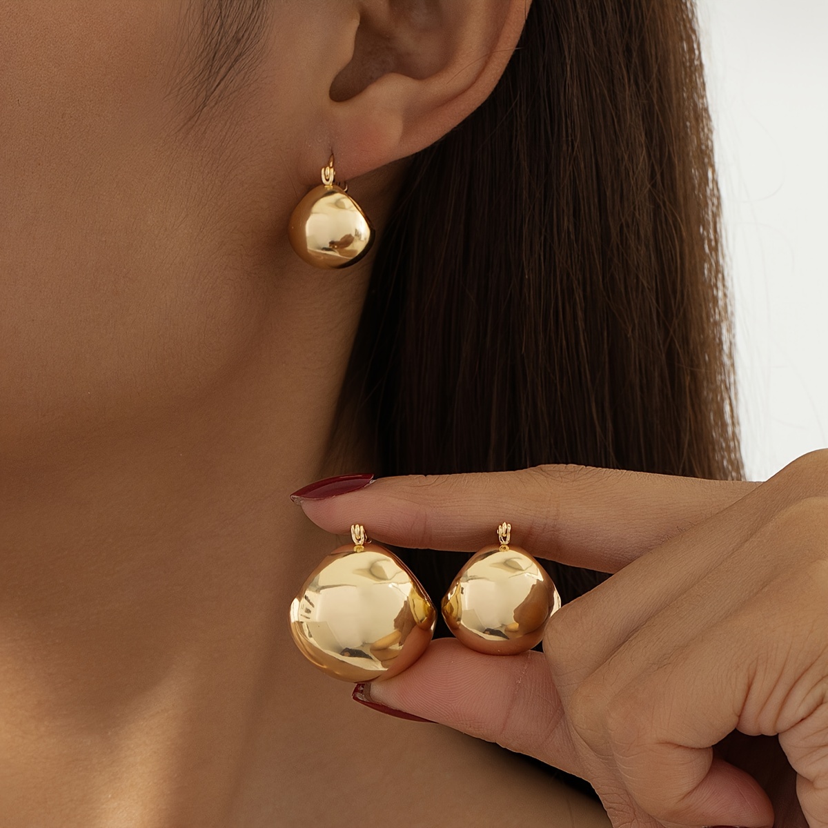 3 Pairs Retro Chunky Women's Earrings Set