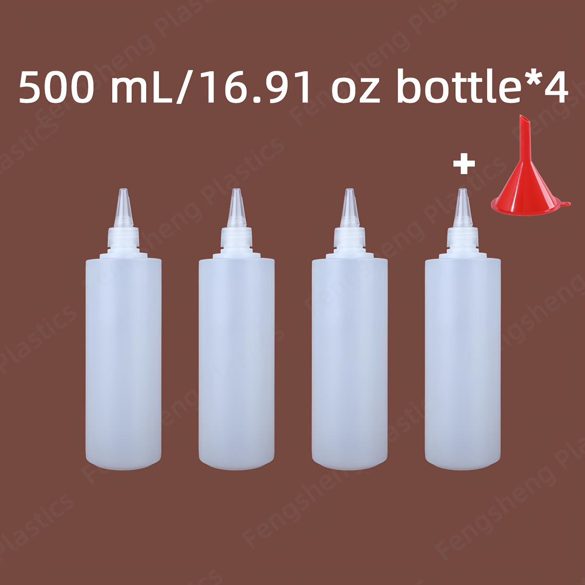TEMU 1 Or 4 Capacity Of 3.38, 6.76, 8.45, 10.15, And 16.91 Oz. Refillable Translucent Pointed Mouth Bottle, Hdpe Squeeze Soft Bottle, Sealed Bottle,