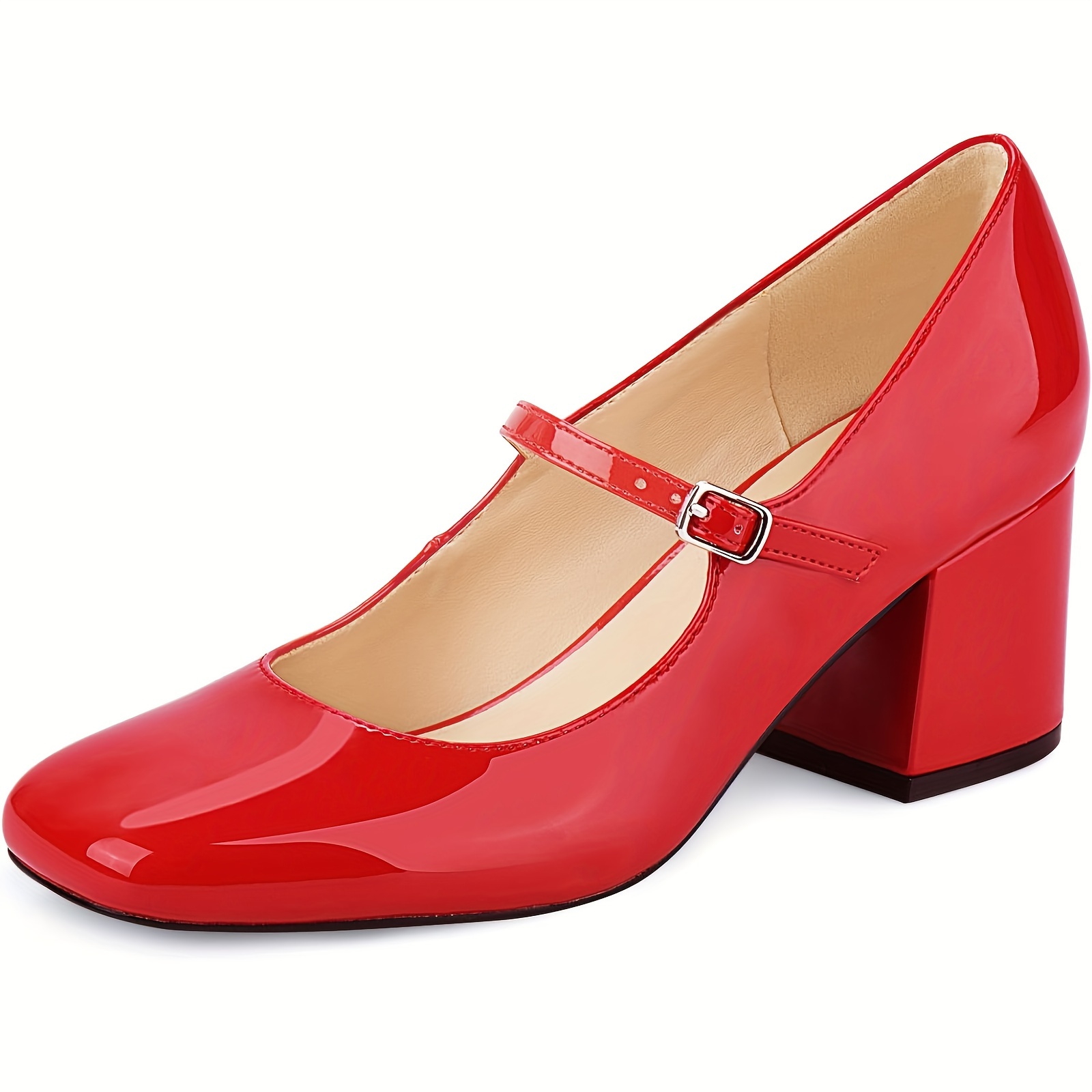 ドレスシューズ・革靴・ビジネスシューズ ^SALT&CHOCOLATE^ Round Toe Mary Jane Block Heel Pumps 412211 Amazon.com | Women's Mary Jane Dress Shoes Double Strap