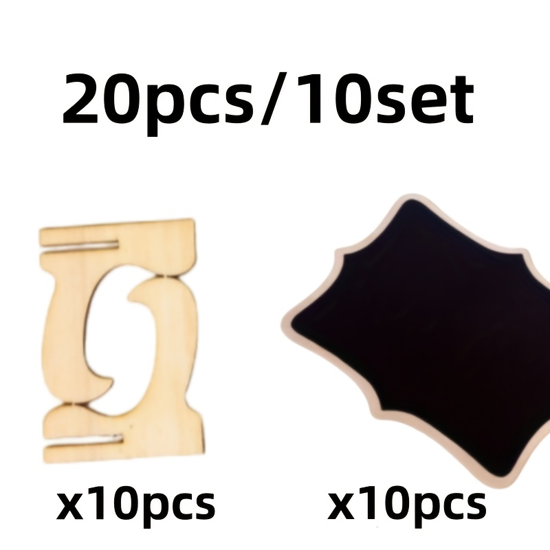 Image of 20pcs/10set Mini Kitchen Information Display Board With Stand - Wedding Sign, Small Chalkboard, Food Sign, Seat Card, Message Board, Party Supplies And Event Decorations
