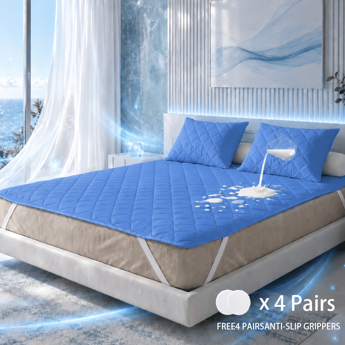 TEMU 1pc 1pcs Cool Mat Suitable For - Breathable Skin-friendly Foldable Bedspread, Portable Thin Bed Sheet With Multicolor Solid Colors, Machine