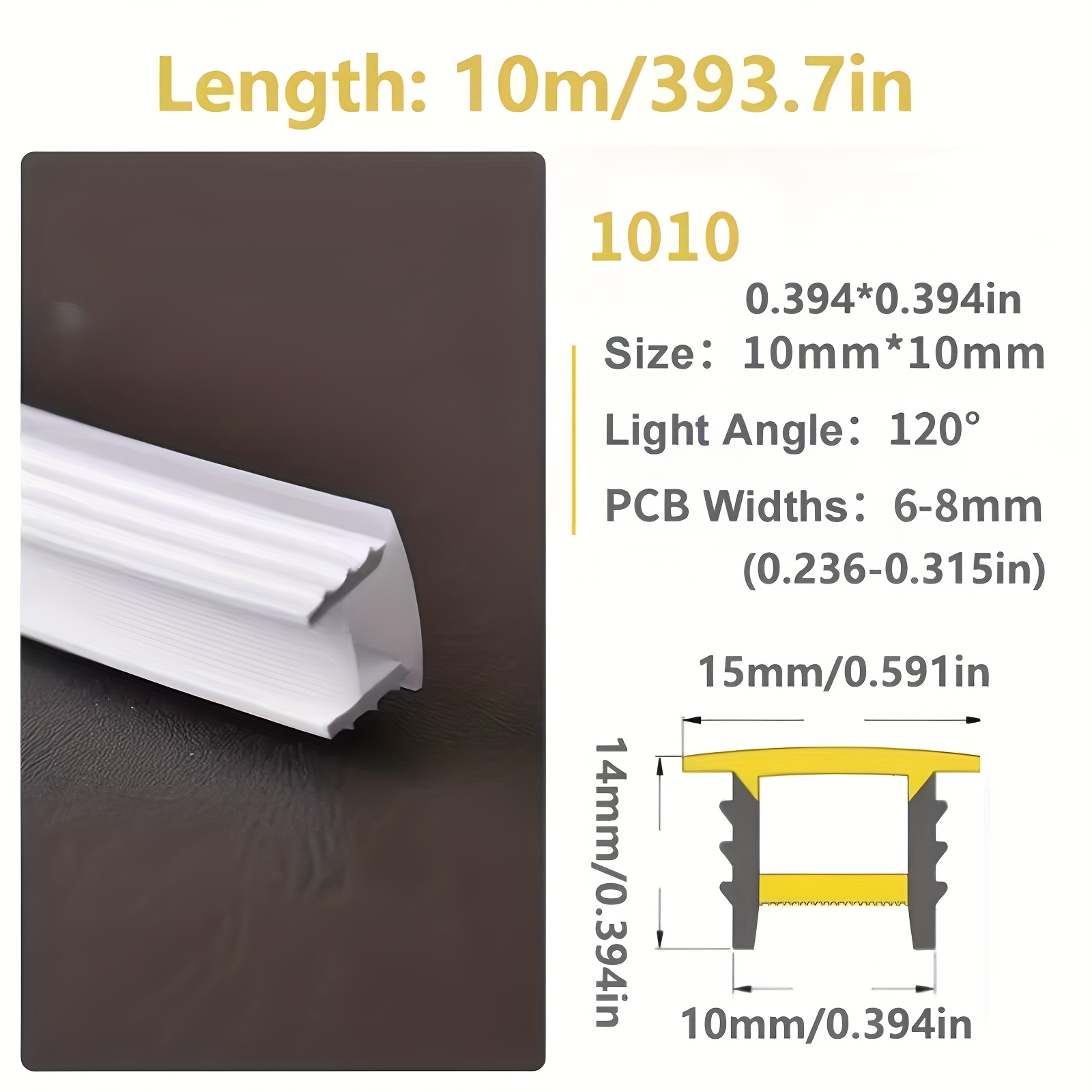 E-shop 5M-10M Länge, Kunststoff-Produktmaterial, kompatibel mit 4mm-8mm LED-Streifen, LED-Streifen nicht enthalten, kein erforderlich