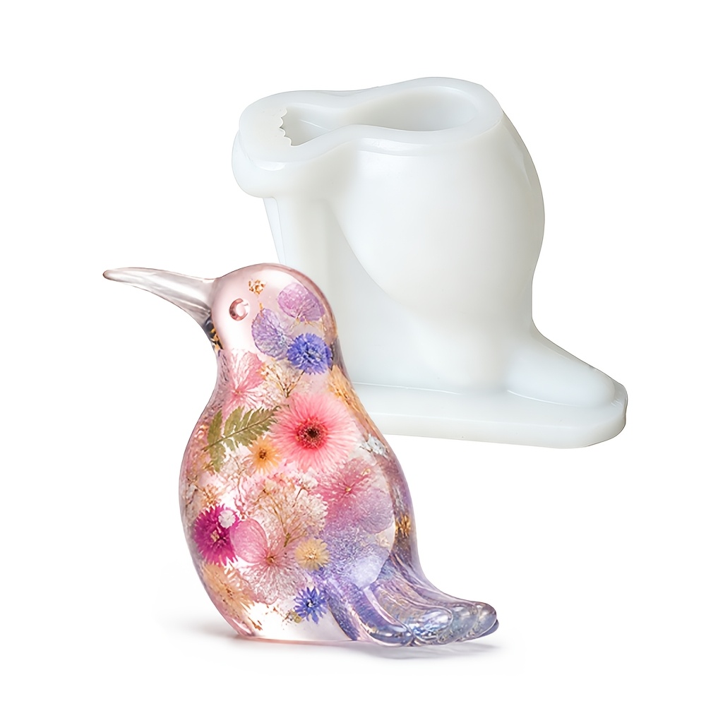 TEMU Moule en résine pour oiseaux, moules à bougies en résine époxy pour animaux, moules en silicone 3D réalistes pour oiseaux pour résine époxy, mur