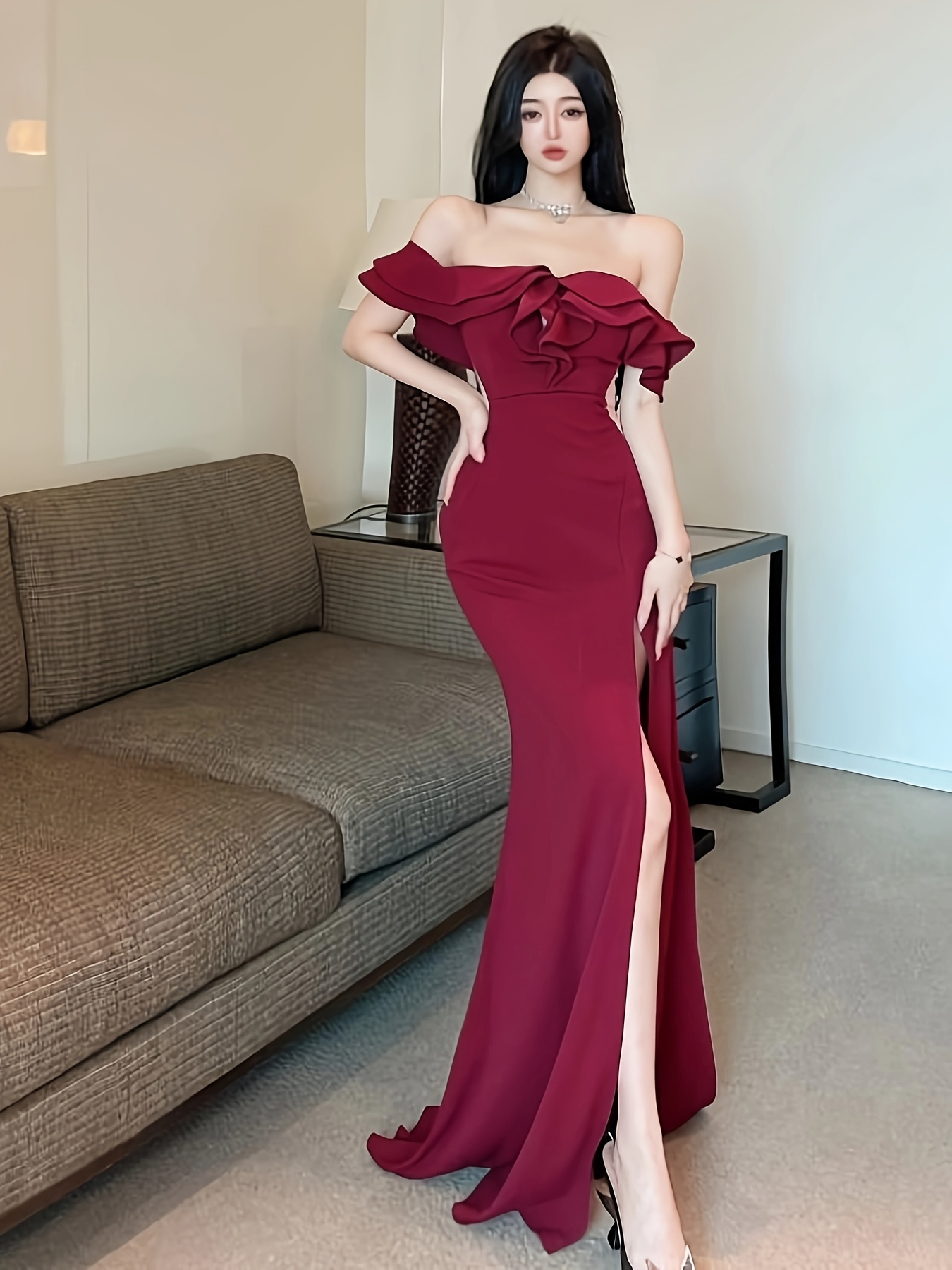 temu burgundy dress Burgundy Corset Sweetheart Tight Short Homecoming Dress