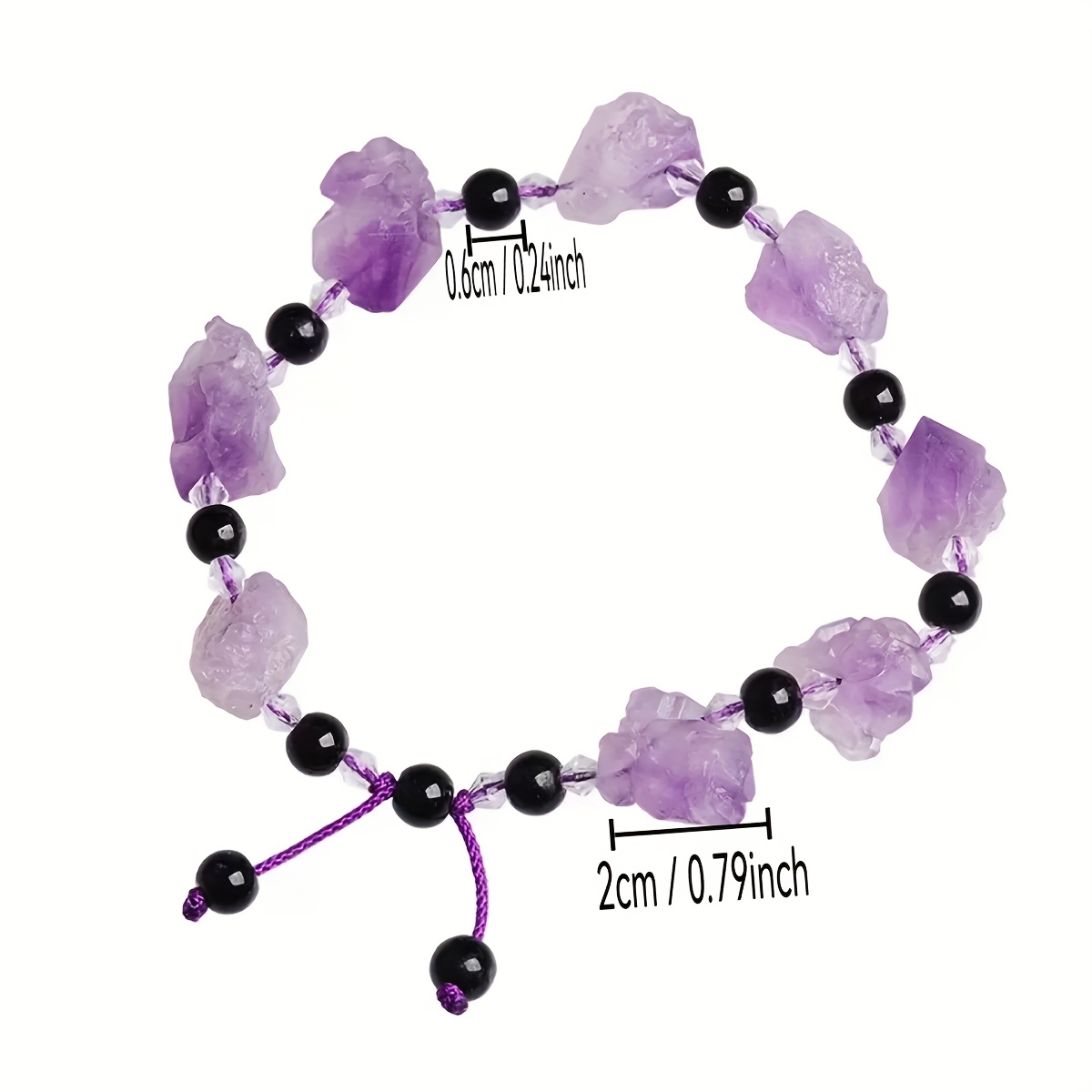 Natural Amethyst Bracelet, Unique Irregular Raw Stone
