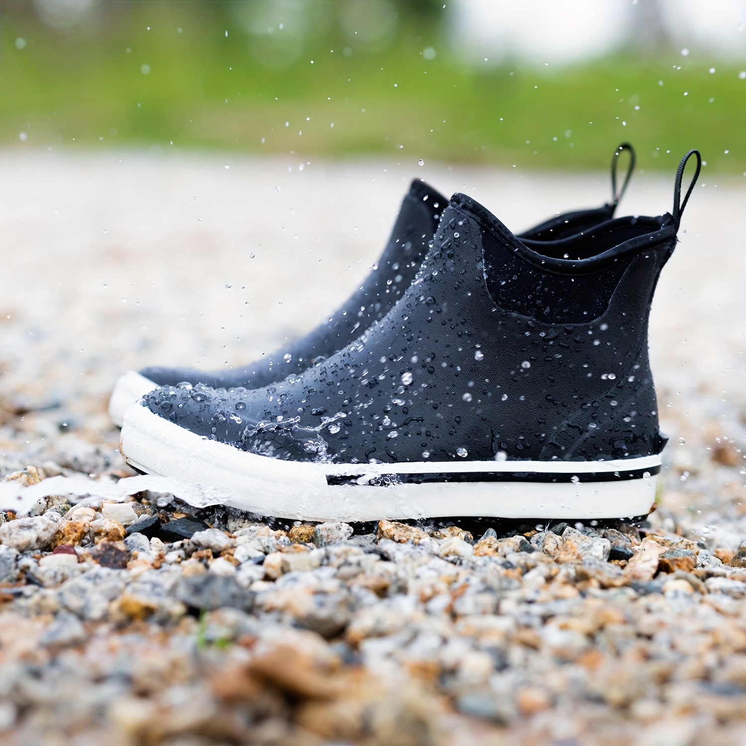 mens ankle deck boots waterproof neoprene rubber rain - Temu display picture 1