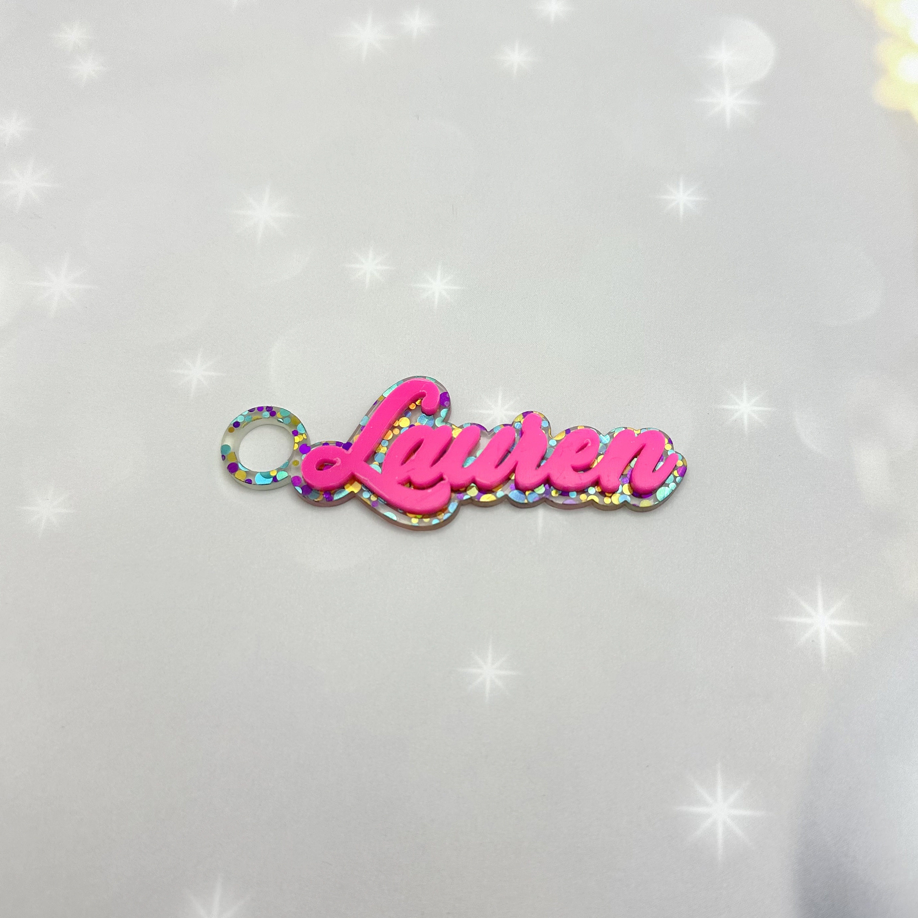 TEMU 1pc Custom Acrylic Cup Engraving Nameplate - Funky Personalized Diy Glittery Multicolor Letters For Christmas Halloween Gifts, Tumbler Mugs,