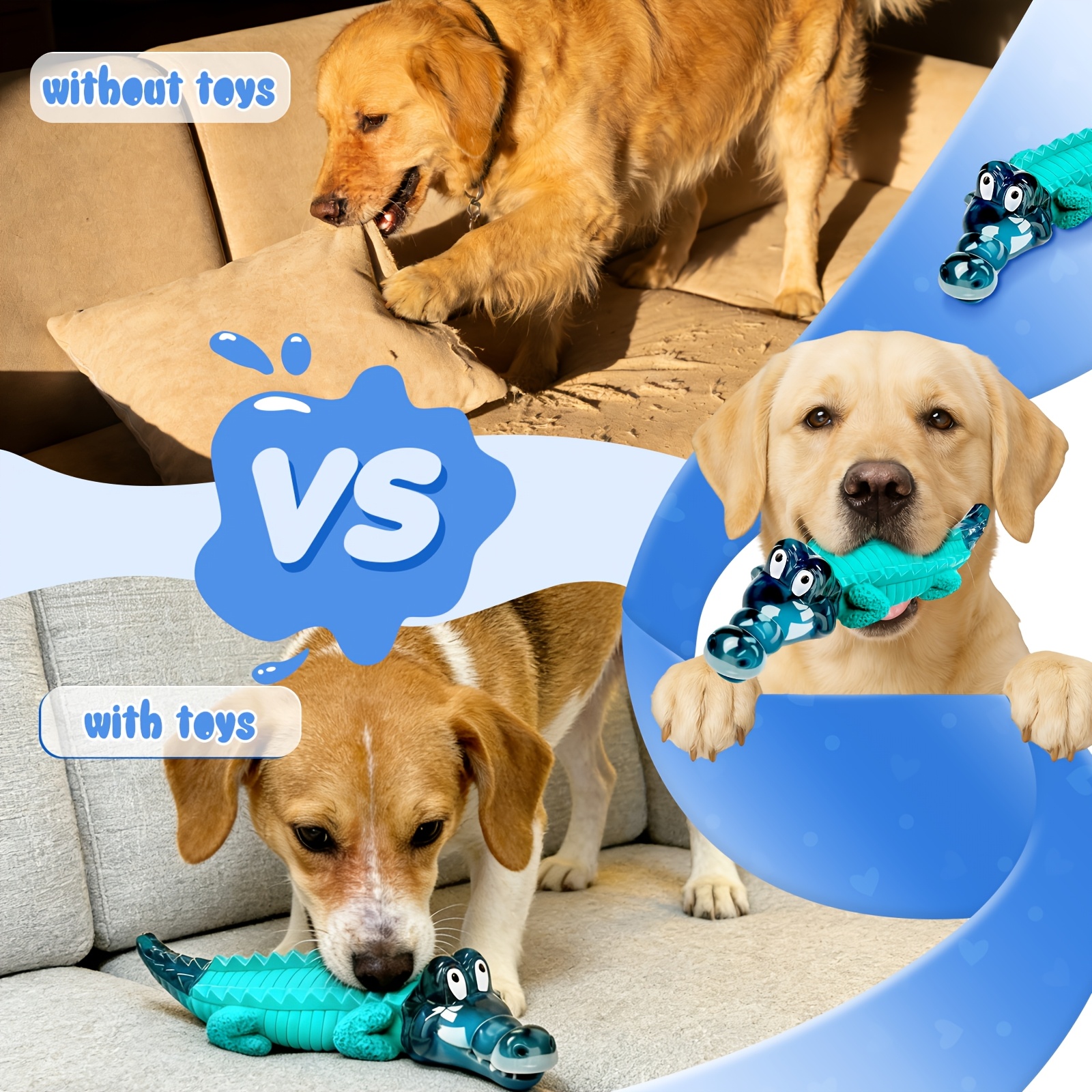 Indestructible Dog Chew Toys: Dog Toys For Large And Medium Dogs - Dog Toys For Dogs Who Like To Chew - Tough Dog Toys