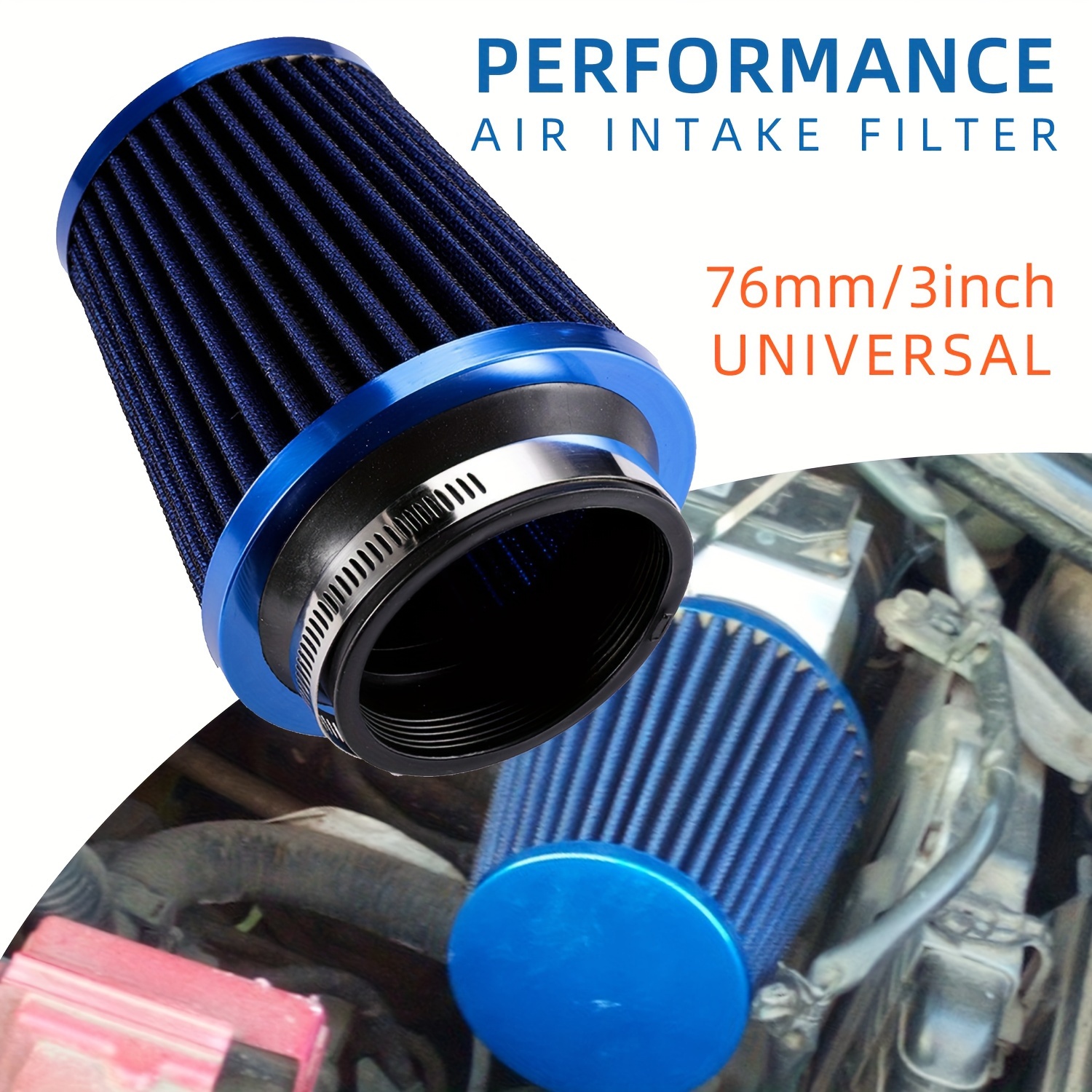 

Car High Filter 3inch Cold Air Intake Universal Filters For Car 76mm