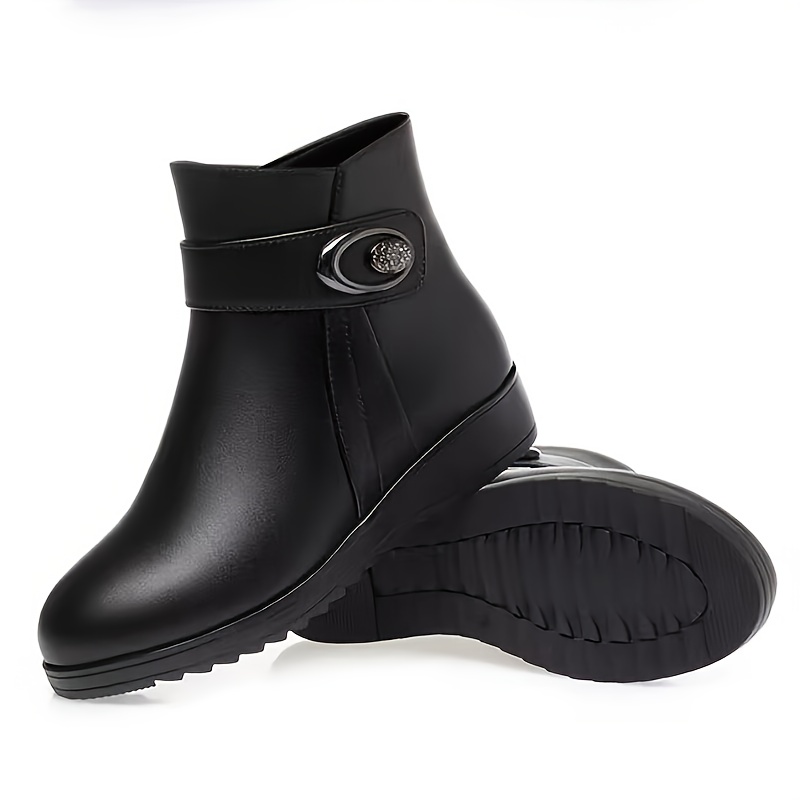 2025 Autumn And Winter New Style Wedge Ankle Boots For Women - Thick Sole Fashion Boots For Comfortable Shoes For Middle-aged Moms, Women Shoes
