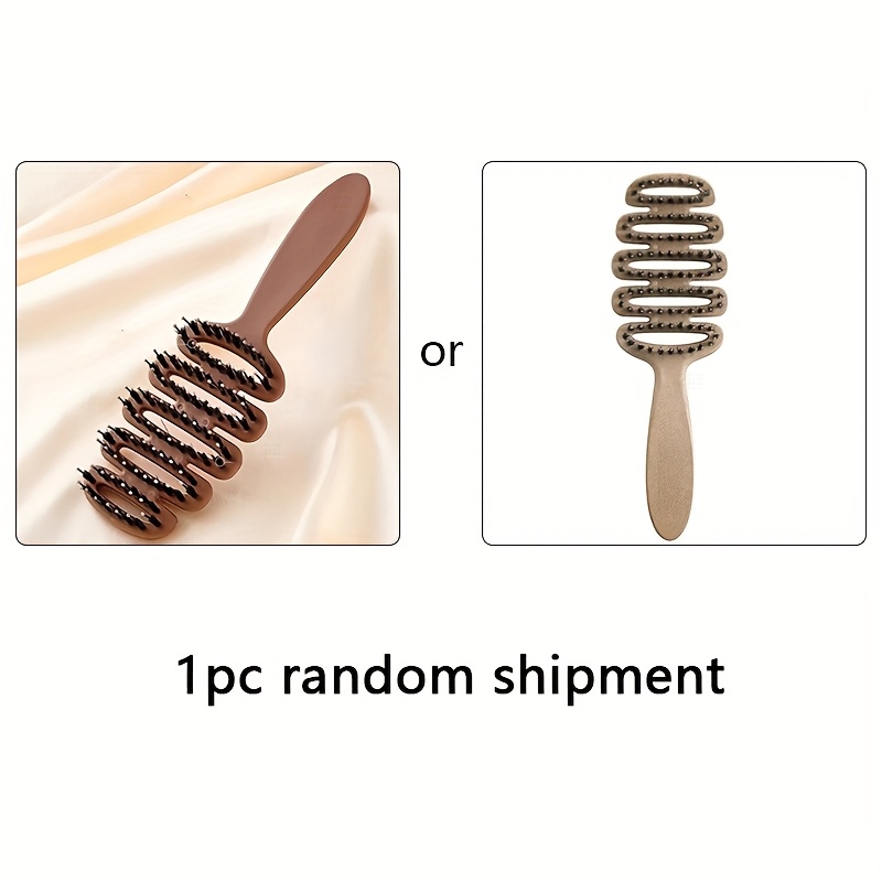 Image of 1pc Dual-use Hairbrush - Volumizing Massage Tool, Suitable For Women, Straight And Hair, Abs Plastic Handle, Perfect For Home And Travel, Dual-use Hairbrush | Straight Hair Brush | Hair Comb Random