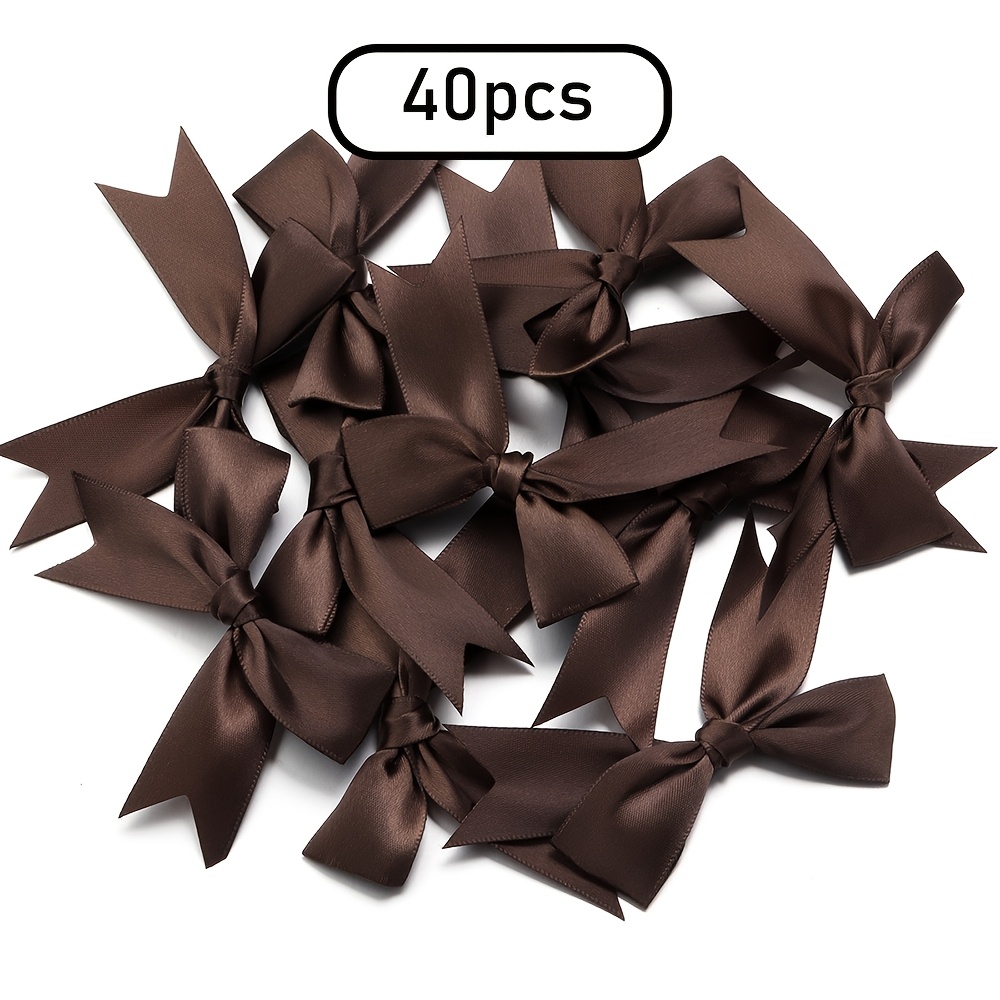 Image of 40pcs, Blue/white/pink/red Satin Ribbon Bows, Apply To Decorations For Weddings, Festivals, Parties, Crafts And Gifts Package, Polyester Bowknots For, Gift Wrapping, Shoe &#clothing Decoration