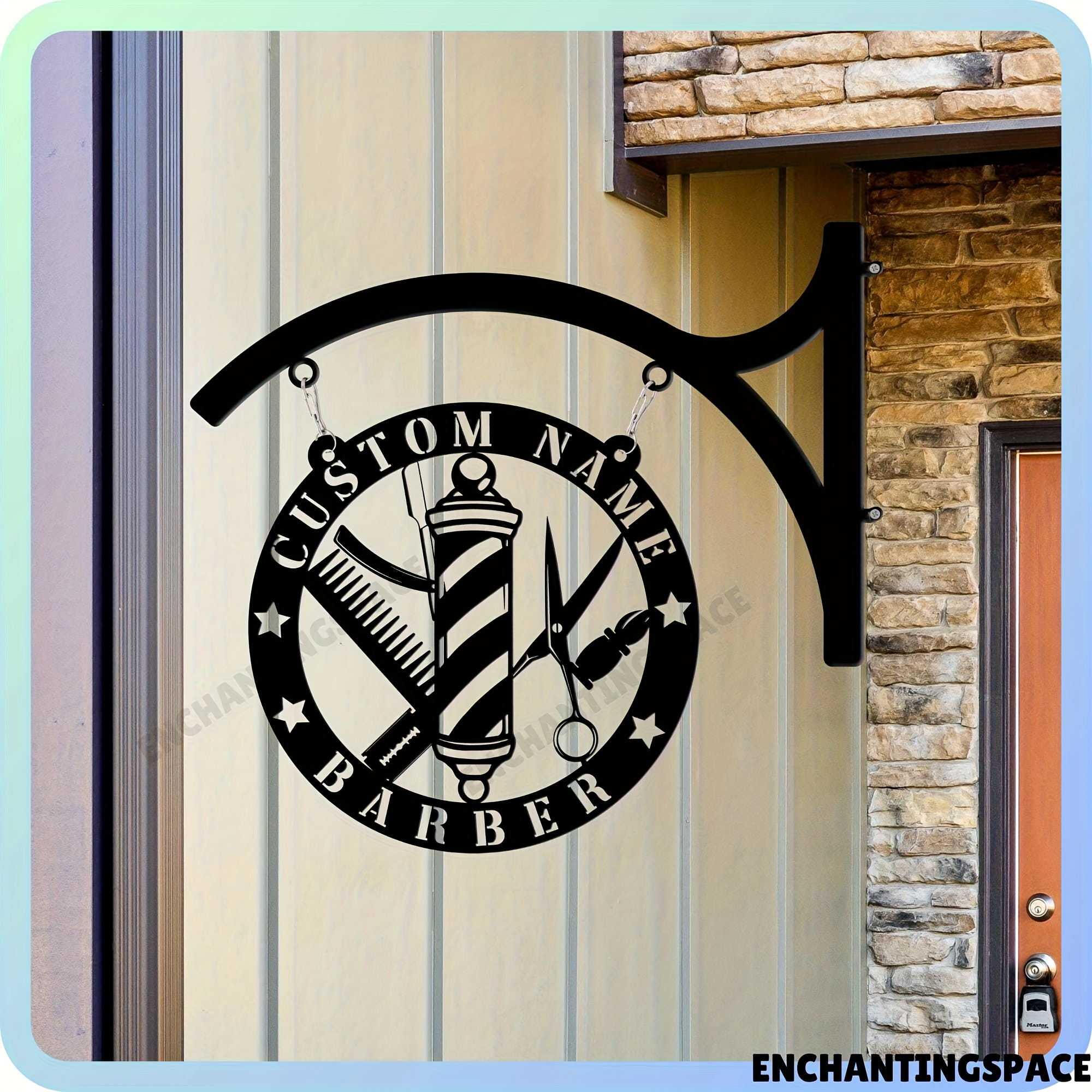 customizable metal barber shop sign personalized name - Temu