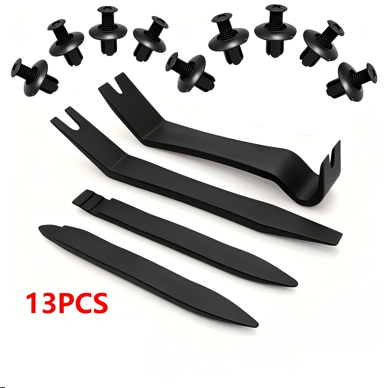 TEMU 13/14pcs Interior Trim Removal Tool Kit, 9pcs Fastener Clips Included, 4pcs And 5pcs Panel Pry Tools Set, Auto Interior Decoration Repair Kit,