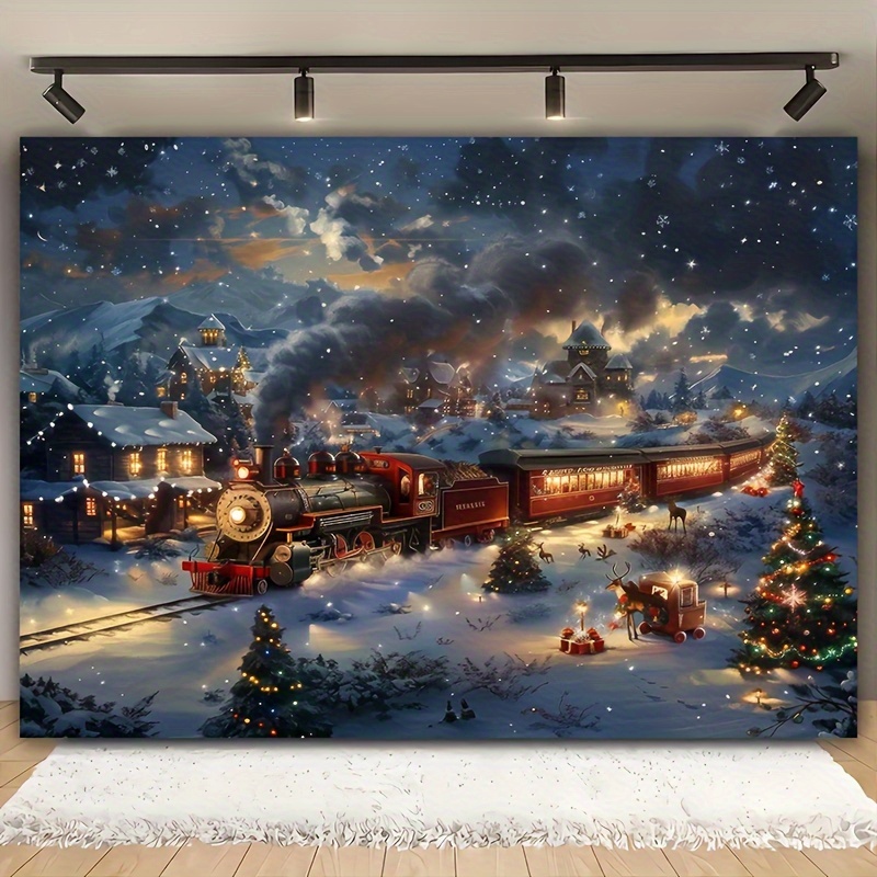 

1pc Christmas Backdrop Cloth, Smoke, Passing, Christmas Tree , 39x59inch/70.8x90.5inch, Polyester, For , Decor, Live , , No Required