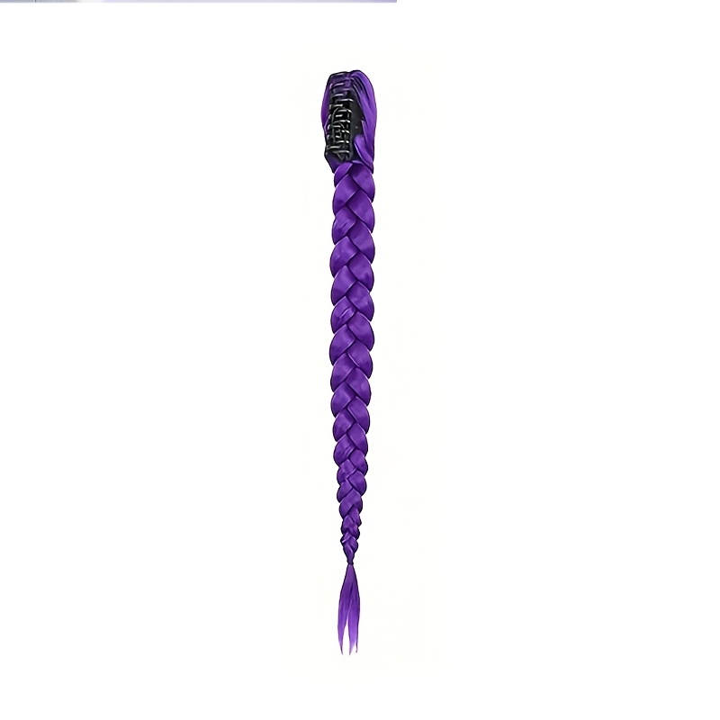 TEMU Estensione per Capelli a Intrecciata Lunga 24 Pollici, Viola, Flessibile per Creare Diverse Acconciature, Intrecciata con Clip Facile da