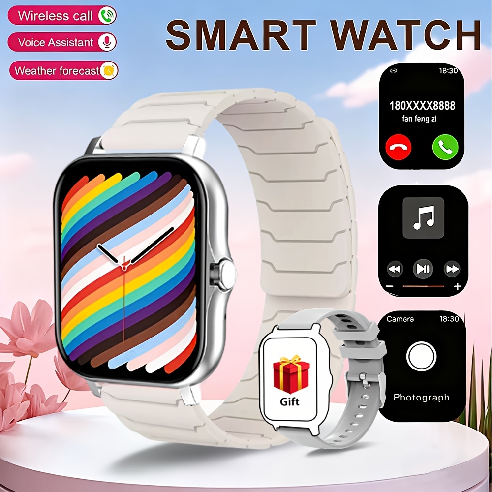 2.01-Inch Full Touch Screen Silicone Strap Smart Watch