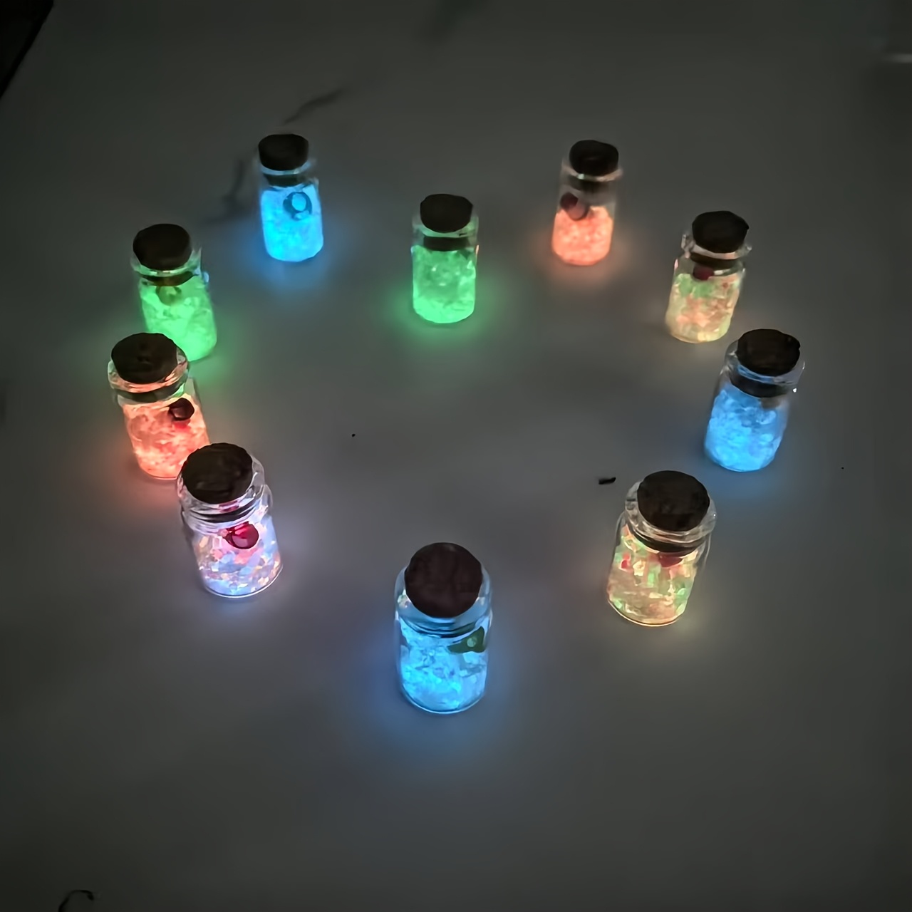 Image of 10pcs A Box Of Mini Luminous Wishing Bottles, Suitable For Desktop Decorations, Room Decorations, Parties, Festivals And Arrangements. The Emotional Atmosphere Is Full. (random )