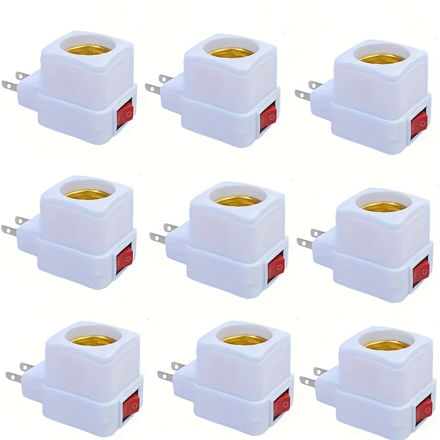 

9/12pcs E26/e27 Socket Expansion Adapter With Switch, Plug-in Light Socket, Socket To Light Bulb Socket