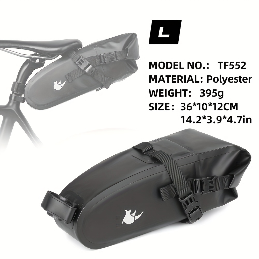 E-shop Rhinowalk Fahrrad Satteltasche 1.5L 2.5L 4L Fahrrad Satteltasche mit Reflektierendem Logo Rücklicht Haken Tragbare Fahrradtasche für Rennrad