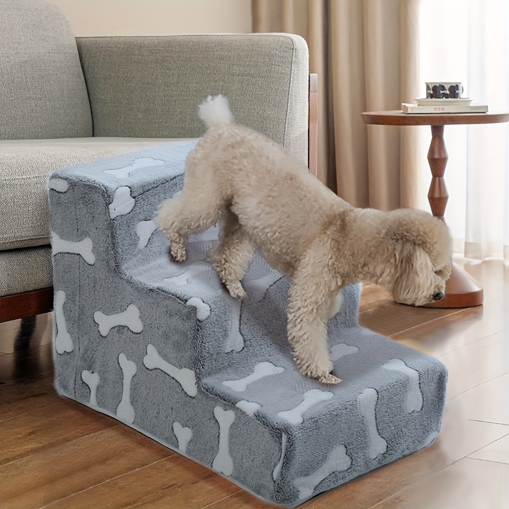 

Dog Stairs, Cartoon Printed Right Angle Pet Stairs Pet Sofa Climbing Ladder Dog Stairs