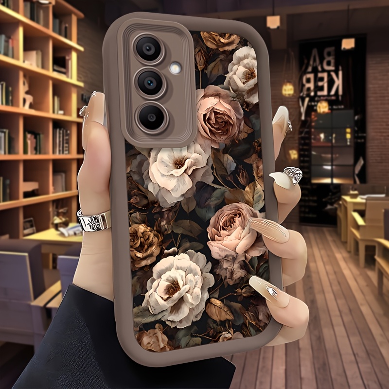 TEMU Phone Case - Anti-fall Case For Galaxy A56 A07 A12 A14 A36 A25 A26 A35 A15 A16 A55 5g A17 Retro Floral Fashion New Anti-slip Phone Case For A06