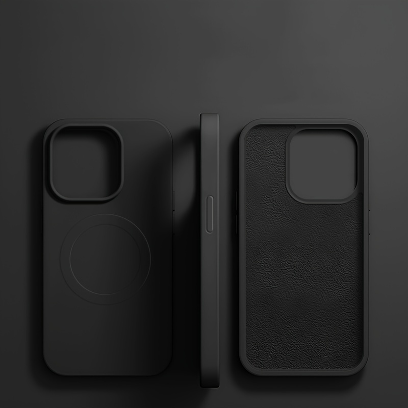 TEMU Coque de téléphone - 1pc Coque de téléphone magnétique de luxe en silicone pour Iphone 15 14 13 12 11 16 17 Pro Max Coques pour Iphone 17 Air 16