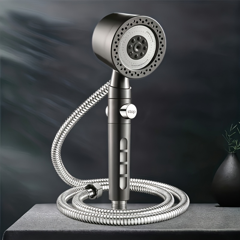 Image of Handheld Shower Set, Featuring A Shower Hose, 5 Adjustable Water Flow Settings, And Built-in Filtration, Perfect For Enhancing Your Bathroom Experience With A . For Shower Use