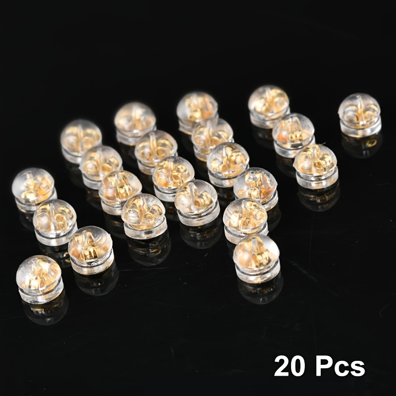 TEMU 10/20/50pcs Cierres para Pendientes, Cierres de Silicona para Pendientes de Botón, Cierres Seguros para Pendientes Pesados, Cierres Suaves y