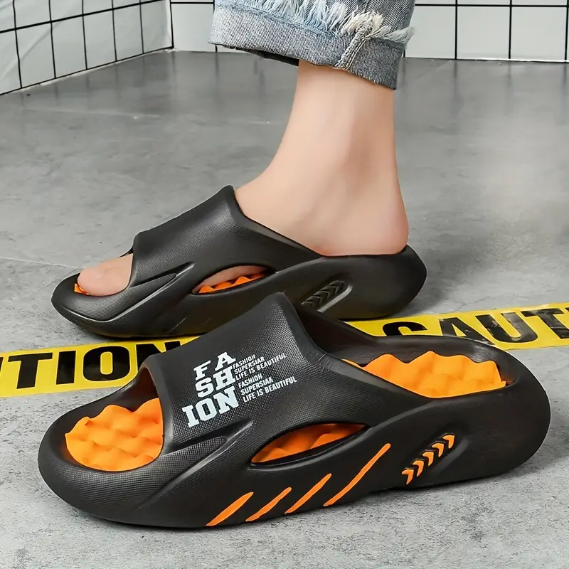 mens slippers 2024 and summer comfortable outsole outdoor casual eva slippers mens fashion cool slides anti slip wear resistant breathable all match couple slippers Product details 2