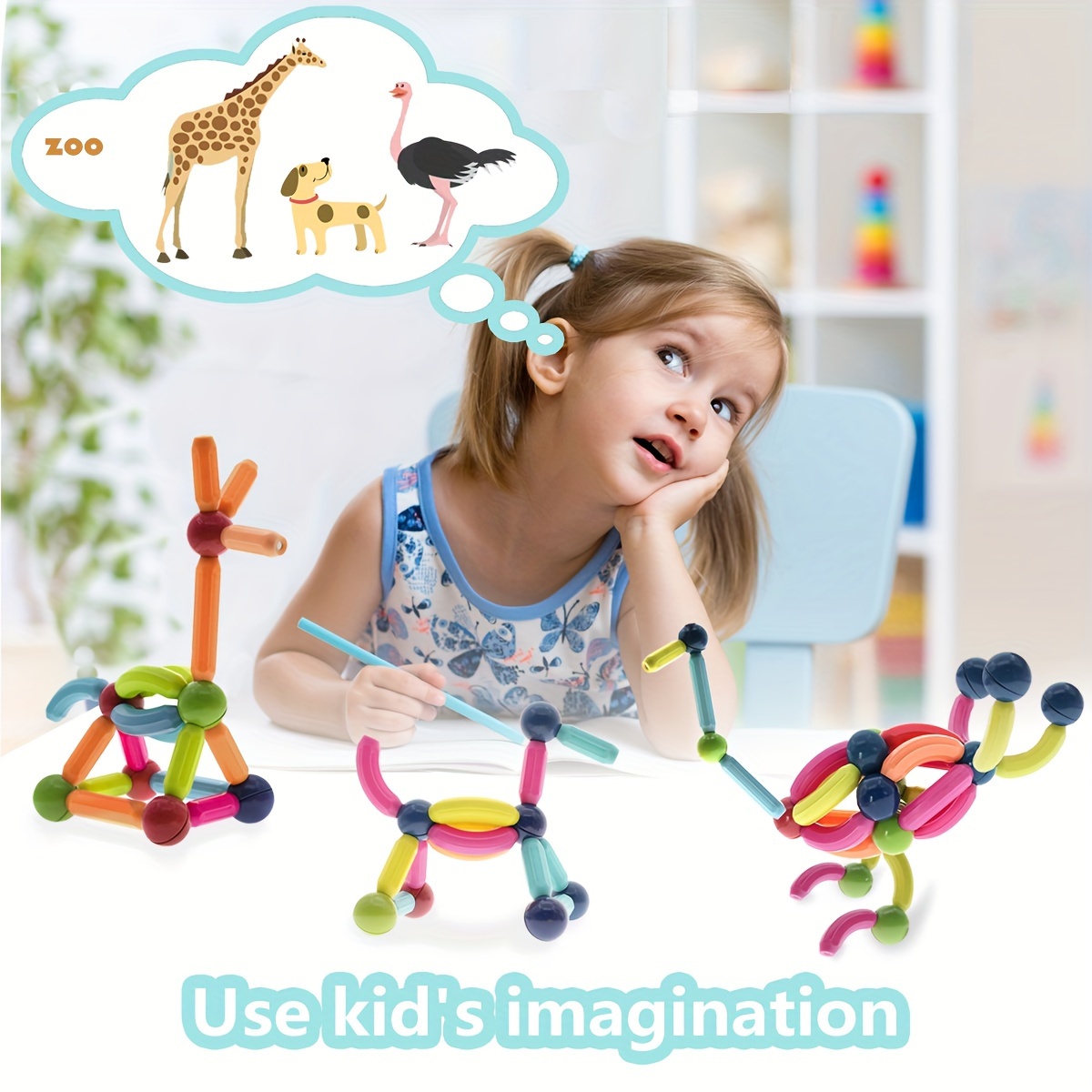 

48 Magnetic Rods For Boys And Girls To Exercise Building Coordination, Thinking And