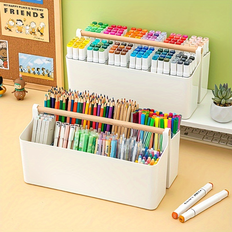 Art Marker Storage Rack For 50 Markers, Transparent Acrylic Pen Holder,  Desk Organizer With 4 Compartments, Marker Organizer Pen Caddy For Office  School Home Art Supply - Temu Israel