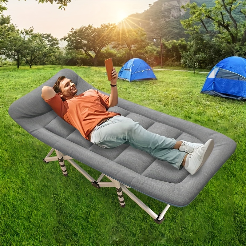 

Outdoor Folding Bed, Cushioned Folding Bed For Office Nap Camping Beach