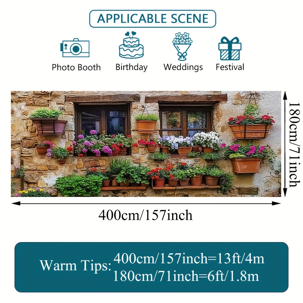 TEMU 2D Türbanner, 1 Stück 2D Flachdruck Blumentopf Hängedekor für Garagentür für Außendekorationen, Einfache Installation, Kein Erforderlich, Ideal