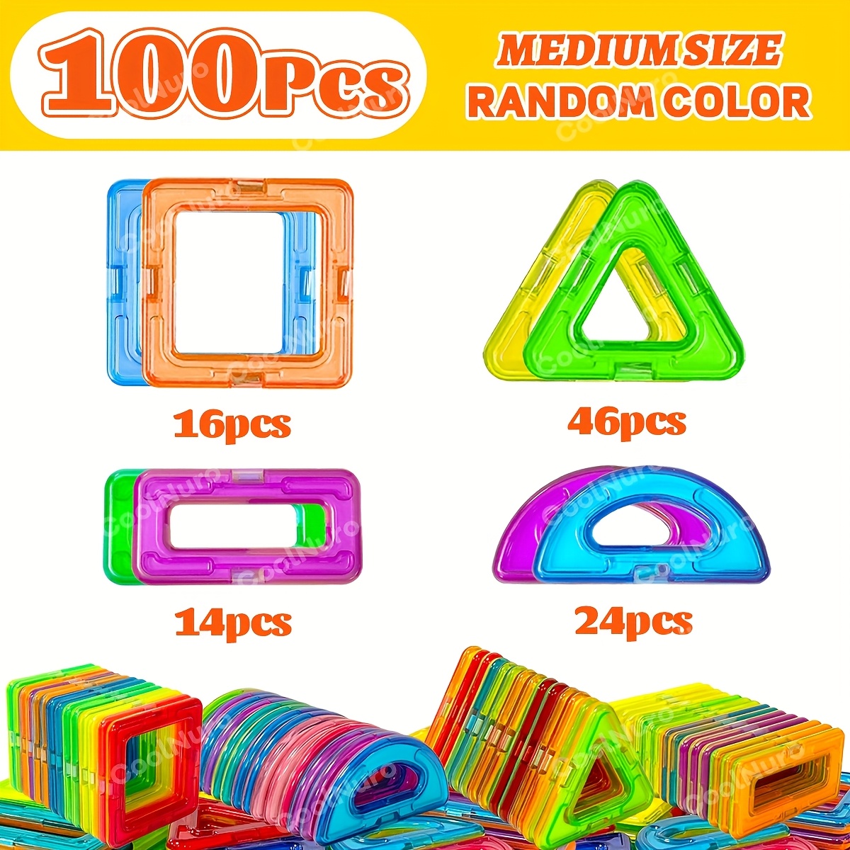 Kinderen Magnetische Bouwblokken Set 40/80/100 stuks, - Afbeelding 7