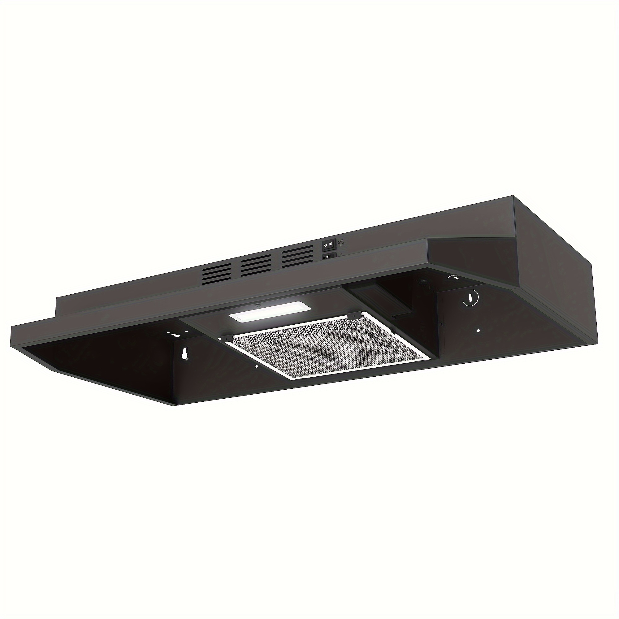 TEMU 30-inch Under Cabinet Range Hood With Led Light, 2-speed Exhaust Fan, Ducted & Convertible Vent Hood, Stainless Steel, 3 Colors - White, Black, Silver, Ideal For Kitchen