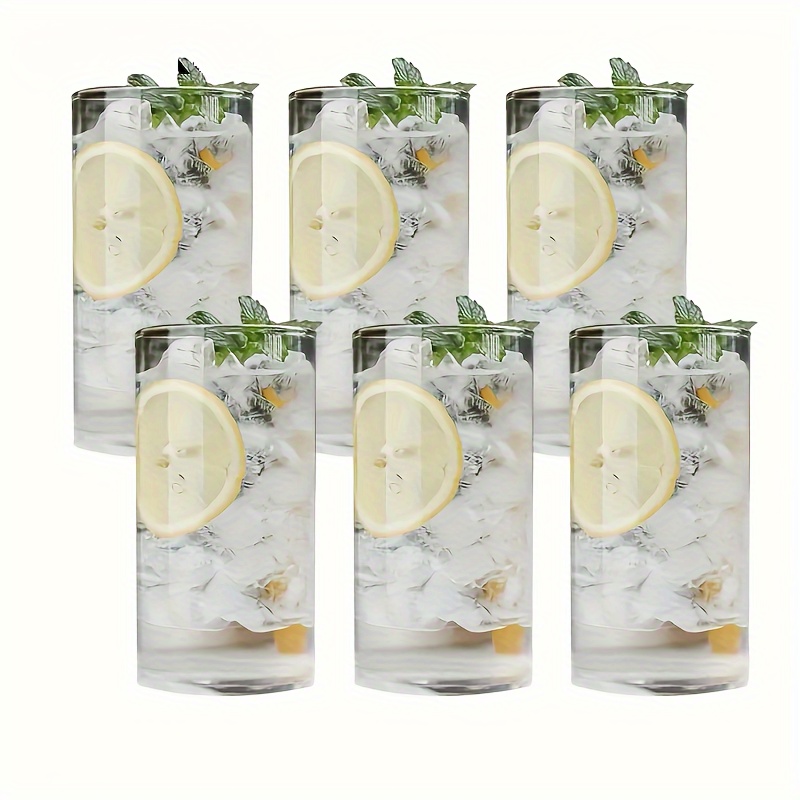 6pcs, High Borosilicate Heat-resistant Glass Cup Transparent Flower Tea Cup Beer Whiskey Milk Juice Cup Glass