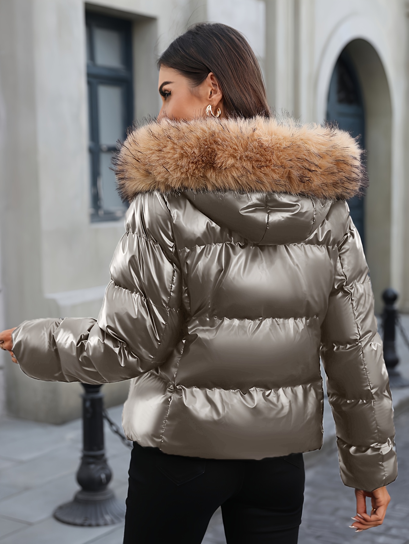 Dames Winterjas - Thermal Geïsoleerde Jas met Capuchon en Volledige Ritssluiting