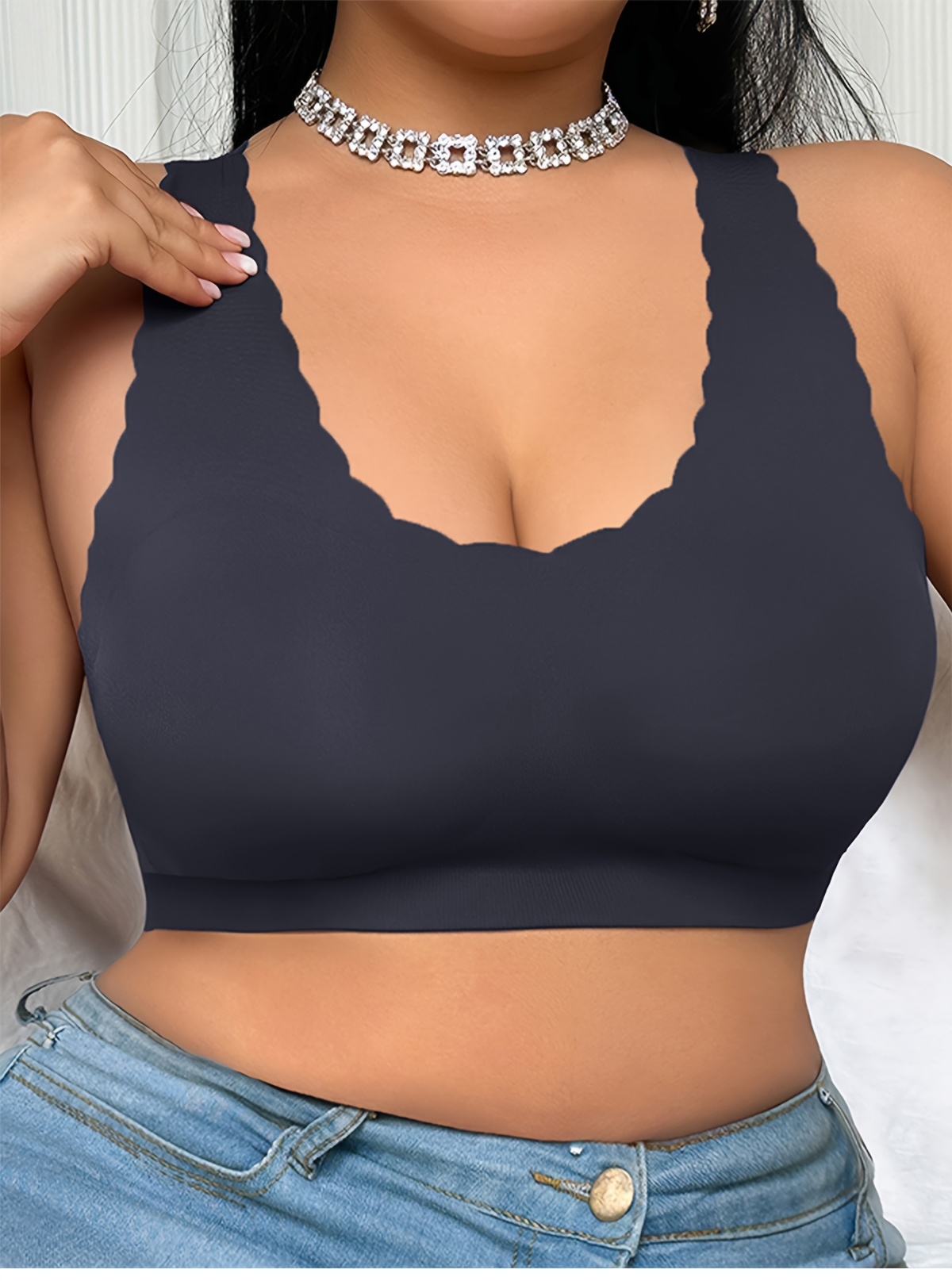 Plus size traceless push up and anti-sagging wireless bra anti-slip bra women breast holding comfortable breathable top Truss chest pad beauty back Vest Women