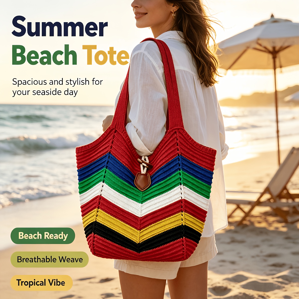 TEMU Borse tote grandi in stili europei e americani. Borsa a spalla colorata e intrecciata a . Borse tote versatili e gli usi. Borse tote adatte per