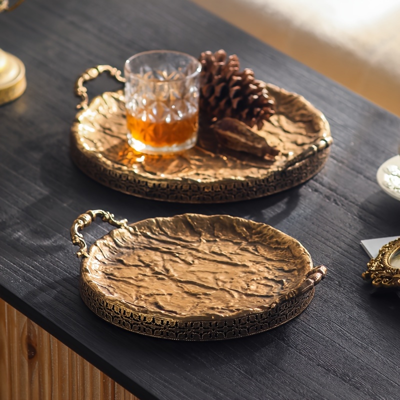 Light Luxury, Creative Texture, High-end Desktop Decorative Tray, Practical Tray for Hotels and Guesthouses, Decorative Tray for Dining Tables and Coffee Tables, 2pcs Set of High-end Decorative Trays, Non-Food Contact